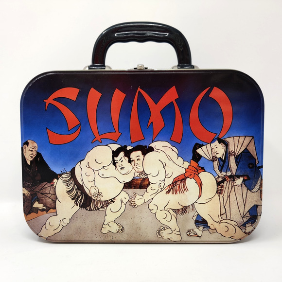Sumo Basho Metal Lunch Box Vintage 1998 Fun Retro Collectible Wrestling Japan - Picture 5 of 16